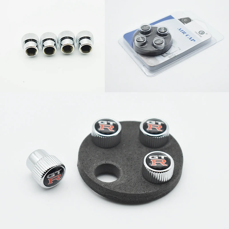 

1 set Top Quality Chrome car wheel valve stem cap auto metal For gtr