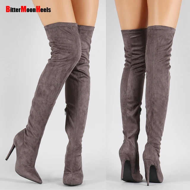 2017 Donne Calde 10 CM Tacco Alto Stivali Tessuto Elasticizzato Slim 2017 Donne Calde 10 CM Tacco Tacco Tacco Alto Stivali Tessuto Elasticizzato Slim c42149