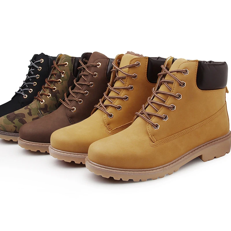 

Plus Size Men's England Style Boots PU Leather Spring Autumn Winter Snow Shoes Men Ankle Boots High Work Safety Shoes Fashion