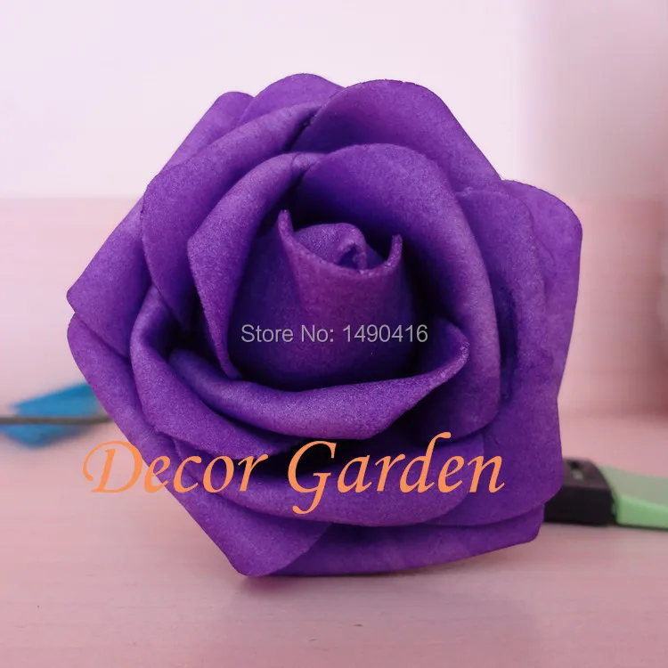 Online Whole Artificial Purple Flowers From China Whole 50pcs 7cm Pe Dark Purple Artificial Foam Roses For Diy Wedding Bouquet Wrist Flowers
