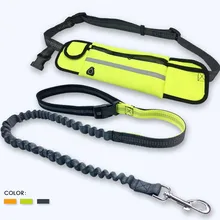 

Nylon Dog Hands Free Leash with Waist Pouch Bags Reflective Bungee Pet Leash For Running Jogging Walking 4 Colors