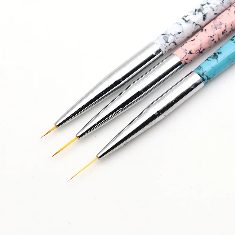 Kolinsky кисти для нейл-арта набор супер тонких кистей для рисования 3 шт карандашные ручки металлическая ручка Гель-лак Инструменты для рисования