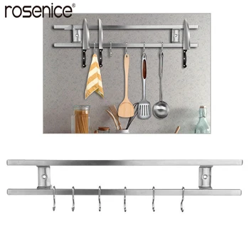 

ROSENICE High Quality Magnetic Knife Holder Wall Mount Black 304 Stainless Steel Block Magnet Knife Holder For Metal Knife