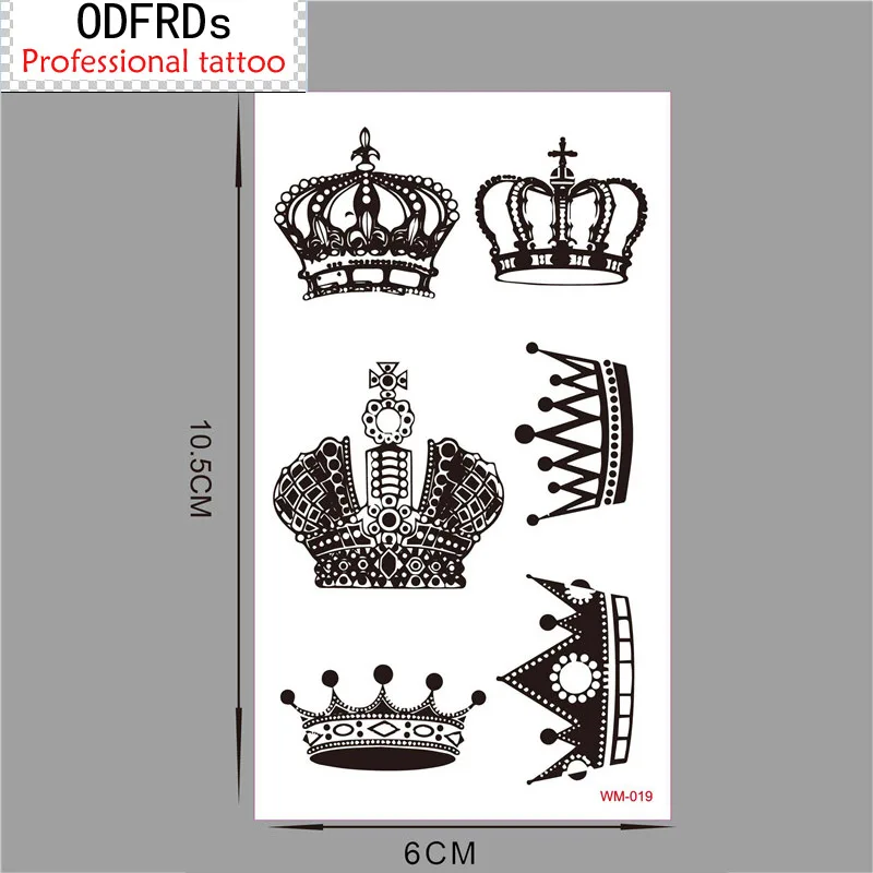 

(Min order $0.5) Temporary Tattoo For Man Woman Waterproof Stickers makeup maquiagem make up crown Tattoo WM019