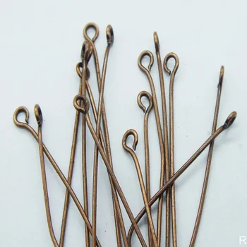 

Wholesale 500 grams 45MMX0.7MM Antique Copper Plated (Nickel Free ) Eye Pins Earring, jewelry handicrafts accessories