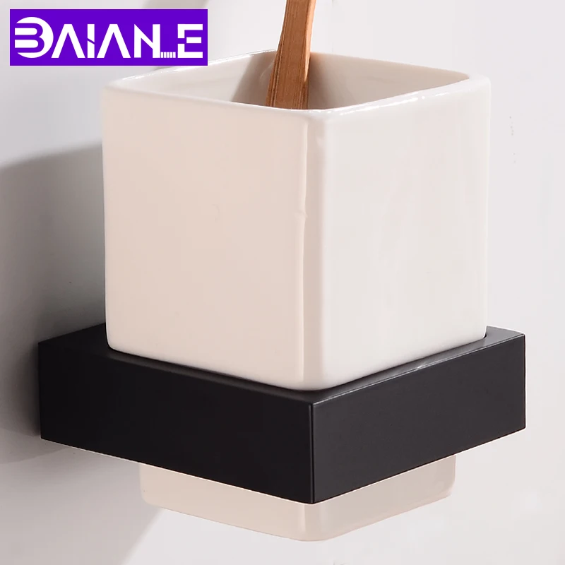 

Toothbrush Holder Cup Tumbler Holder Bathroom Accessories Toothbrush Holder Set Wall Mounted Aluminum Bathroom Shelves Creative