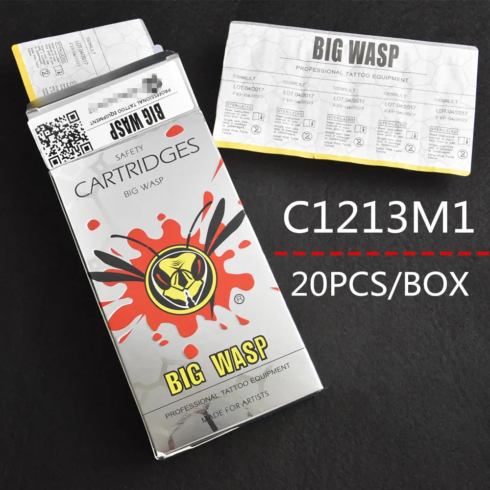 

Premium 20PCS C1213M1 Gray Cartridges Tattoo Needle Tubes 13M1 Single Stack Magnums 13 BIG WASP Needles Supply BWN-C1213M1#