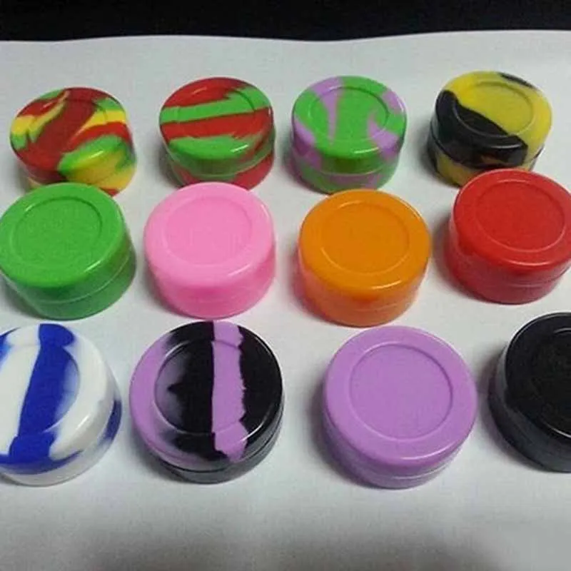 1pcs 3ml/5ml Nonstick Silicone Container Non-stick Oil Wax Jar Dab Storage Box silicone jar