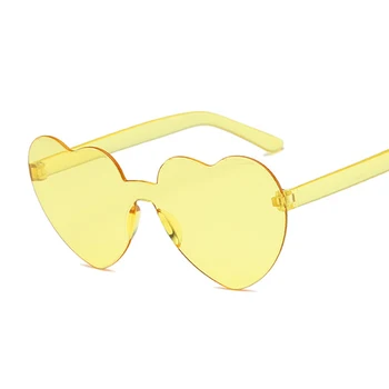 

New Fashion Cute Sexy Retro Love Heart Rimless Sunglasses Women Luxury Brand Designer Sun Glasses Female Eyewear Candy Color