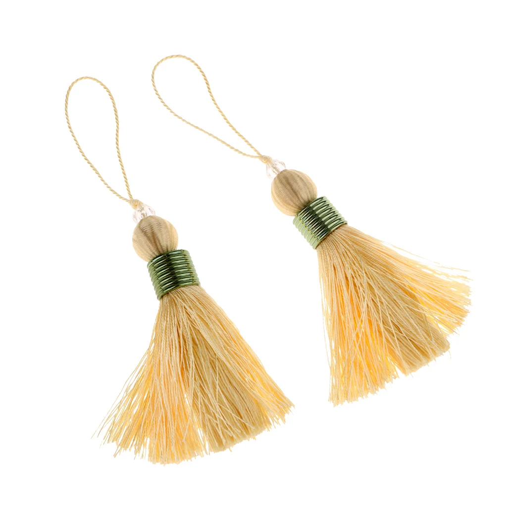 2pcs Pendant Bag Chain Key Decoration Home Decor Curtain Fashion  Long Silk Tassel DIY Window curtains Accessories