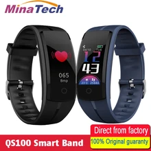 QS100 смарт-браслет пульсометр фитнес-трекер кровяное давление спорт IP67 водонепроницаемый браслет для Android IOS PK QS90 наручные