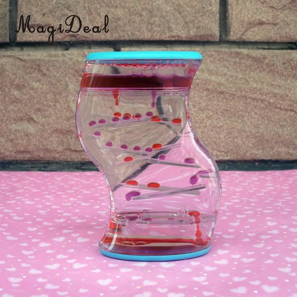Novelty Floating Color Mix Oil Liquid Bubbler Motion Timer Hour Glass Home Office Desk Decoration Friends Gift Random Color