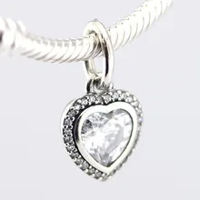 Сверкающий очаровательный кулон с надписью "Love" стерлингового серебра 925 Подвеска из фианита бусины для изготовления ювелирных изделий Подходит для европейских шармов браслеты