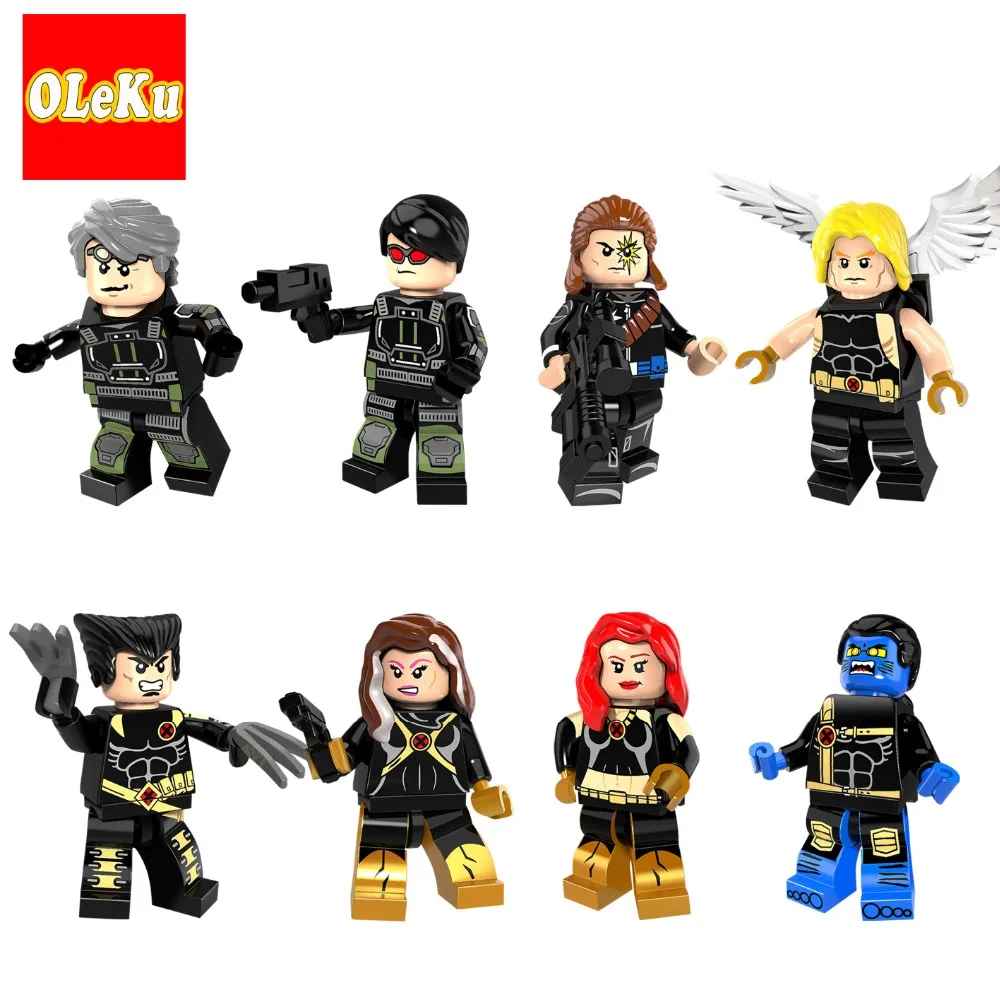 

Super Heroes Marvel X Men Superheroes Professor X X-man Wolverine Storm Beastly Apocalypse deadpool Building Blocks Toys Figures