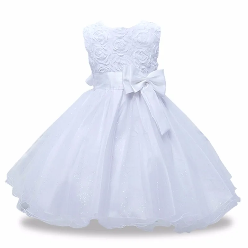 Летнее Детское торжественное платье для девочек, одежда с цветочным рисунком, праздничное платье принцессы для дня рождения, одежда для девочек 14 лет - Цвет: white