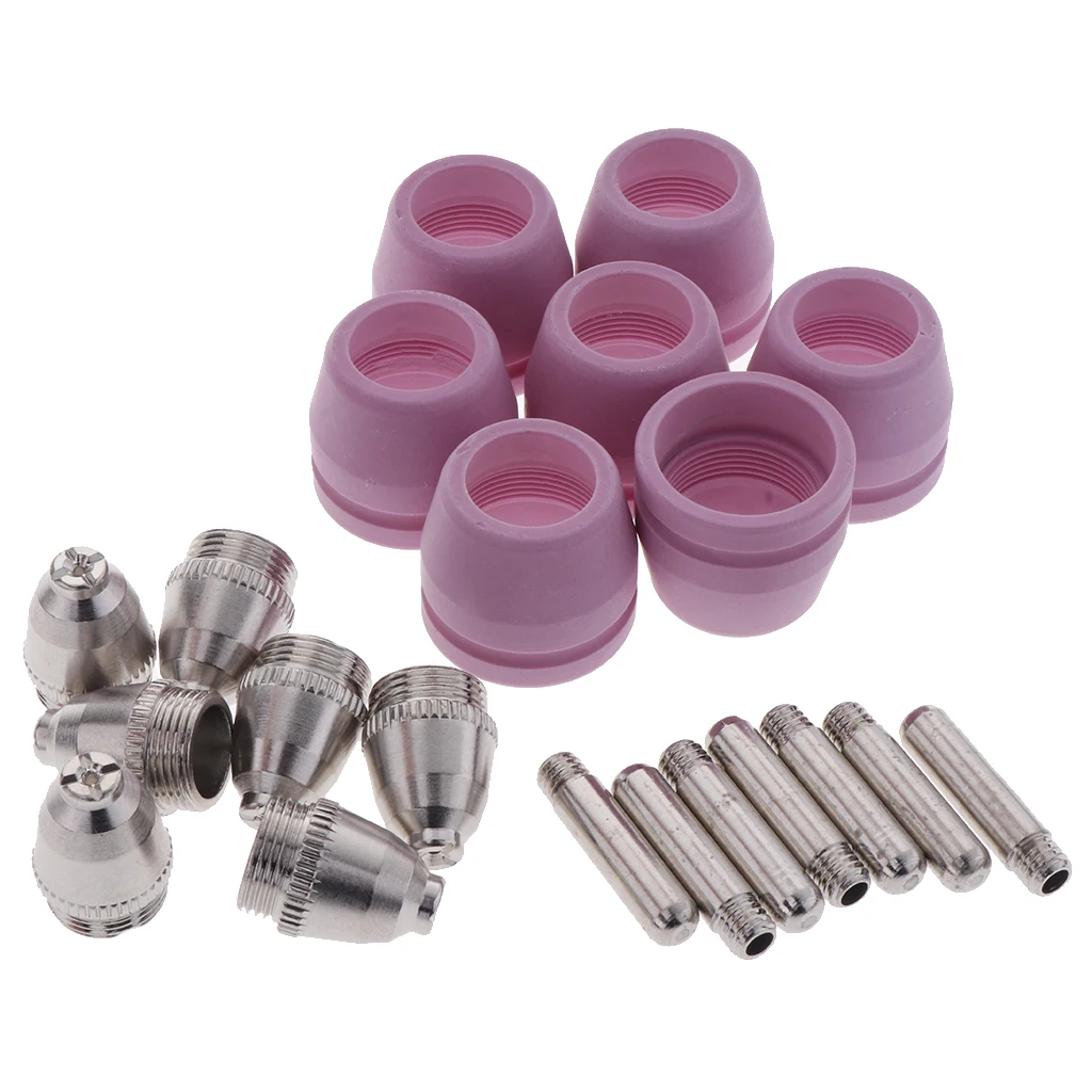 21PCS AG60 SG55 Tips Cups Electrode Plasma Cutter Torch Consumable Accessories Plasma Tips Nozzles Kit Parts Cutting Torch