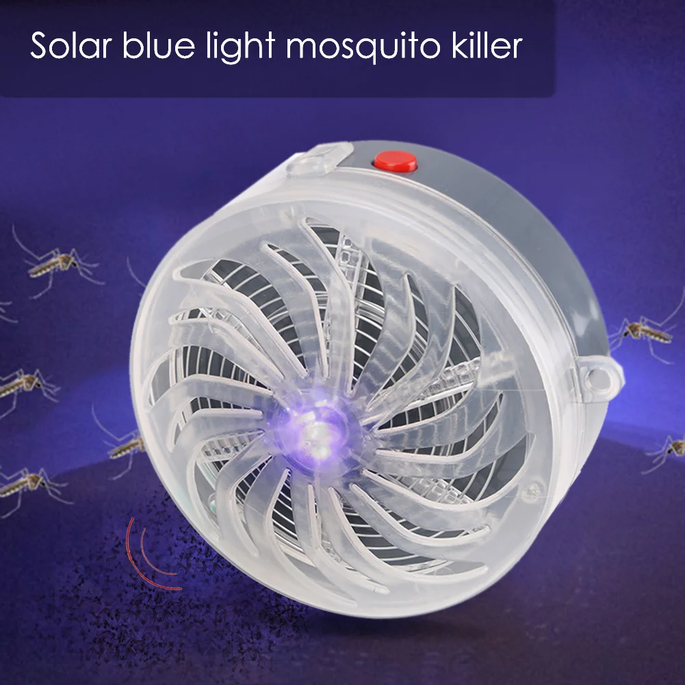 

Solar Powered Bule Lamp Buzz Fly Insect Bug mosquito killer Zapper Electric Trap Anti Insect Wasp Pest Control Repeller