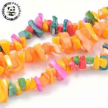 

Freshwater Shell Bead Strands, Chip, Colorful, 8~18x7~10x3~9mm, Hole: 1mm
