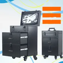 Новая модернизированная версия профессиональный маникюрный макияж Чехол ящик для инструментов с тяги универсальных колсесах