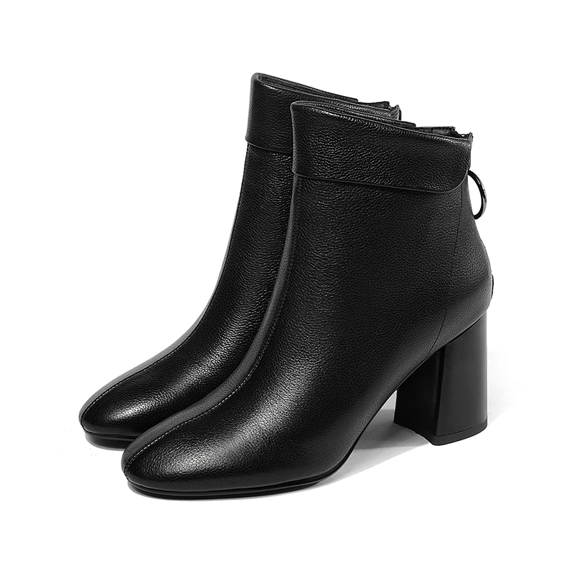 stivale quadrata caramello in nero pelle vera alto donna Wetkiss primavera 2019 stivaletti donna scarpe punta tacco Zip colore nuovo donna nero 7fFwqgY