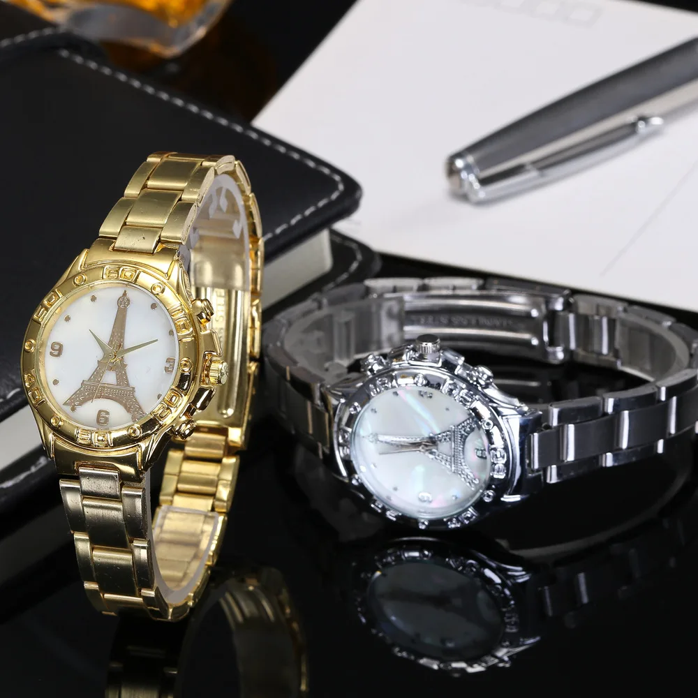 

2018 Stainless Steel Paris Eiffel Tower Watch Women Quartz Wrist Watch Fashion Casual Female Clock Ladies Watch Relogio Feminino