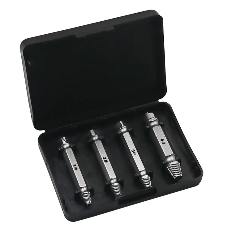

4pcs/BOX Damaged Screw Extractor Drill Bits Guide Set Broken Speed Out Easy out Bolt Stud Stripped Screw Remover Tool Part