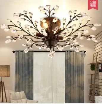 

LED 110-220V European Creative Ceiling Lights Personality Round Crystal Sitting Room Bedroom Atmosphere Absorb Ceiling Lamps