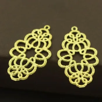 

Vintage Filigree Flower Charms Pendants Brass Hanger Connectors Earrings & Pendants Supplies Die Casting Findings DIY Jewelry