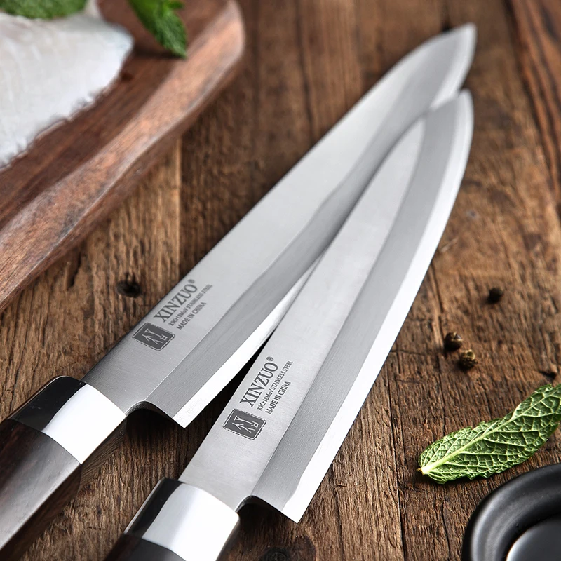  2019 XINZUO 240/270/300MM Sushi Knife with Scabbard Cover X9Cr18MoV Steel Kitchen Knives Cleaver Sa - 32829054735