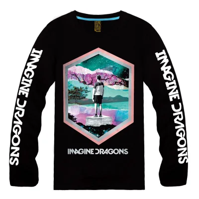 25 дизайнов иллюстраций уличная одежда Imagine Dragon рок брендовая футболка 3D ММА фитнес Hardrock тяжелый металл хлопок длинный рукав - Цвет: 12