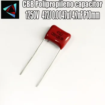 

18PCS 1250V VDC 472J 0.0047uf 4.7nF P10 Polypropylene film capacitor pitch 10mm