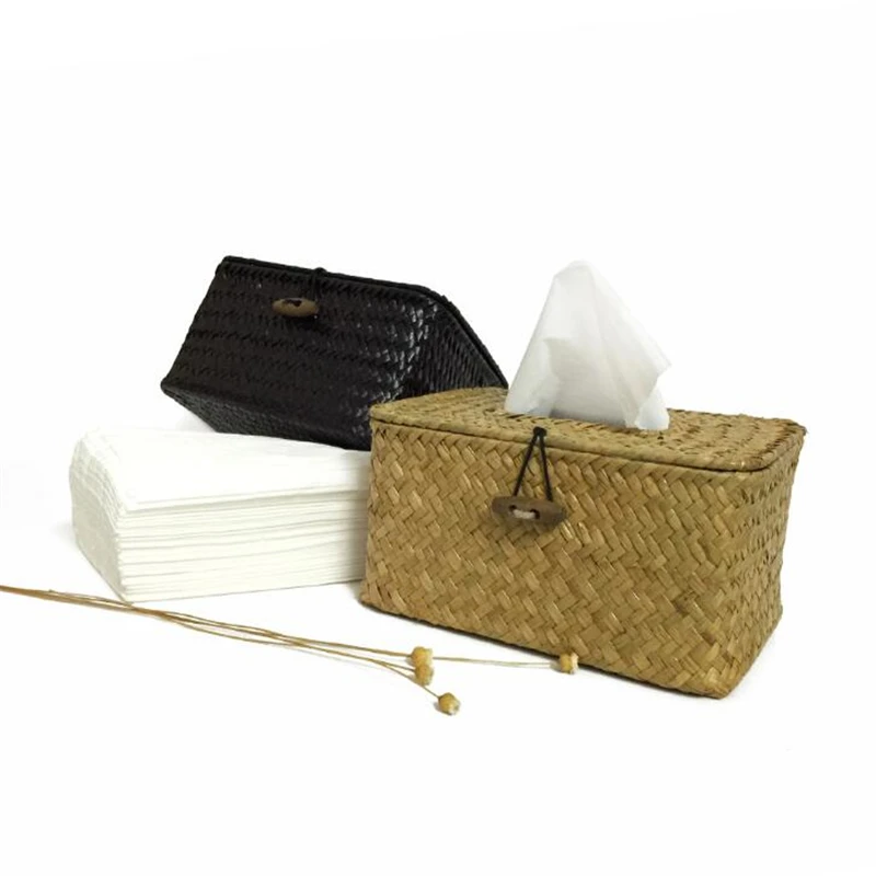 Straw Tissue Box Napkin Holder Cover Car Boxes Living Room Creative servilletero | Дом и сад