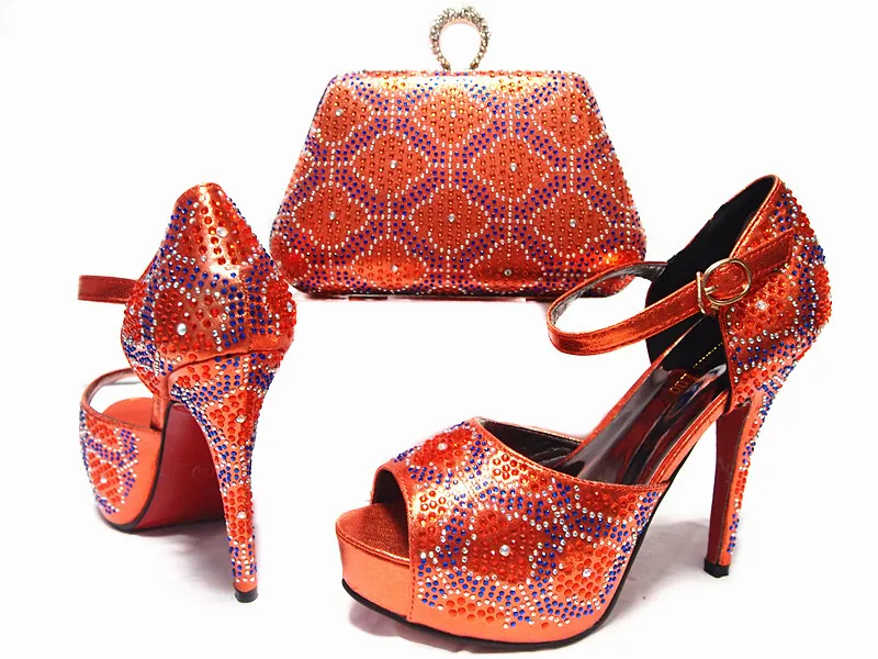 Latest Design African Shoes and Bags Matching Set High Heels Shoes and Bag Set font b