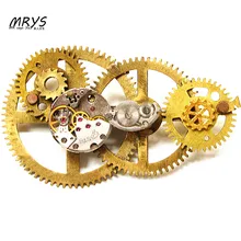 steampunk gothic punk rock watch clock parts metal gear collar brooch pins pendant chain men women handmade diy vintage jewelry