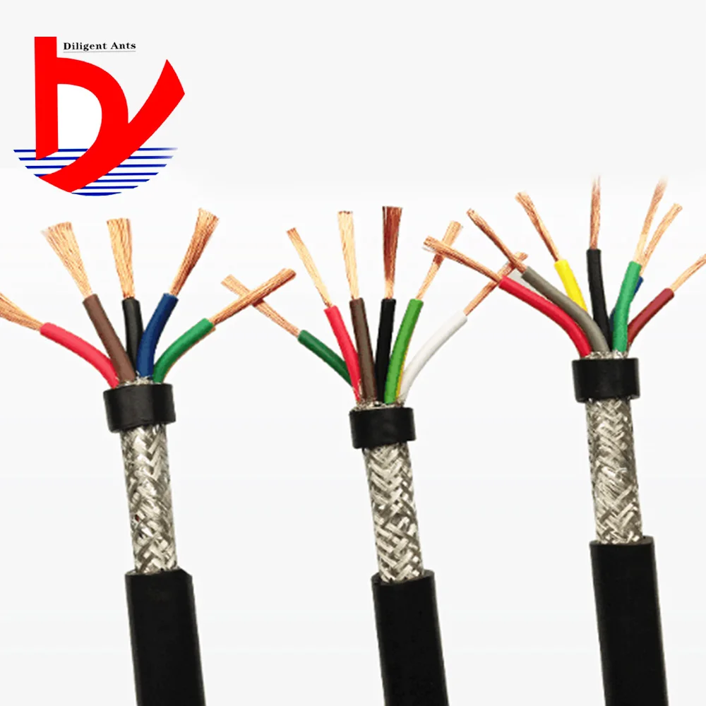 24AWG 0.2mm2 multi-core shielded cable RVVP 2/3/4/5/6/7/8/10/12/14/16/20/24 anti-interference control line inverter and signal l