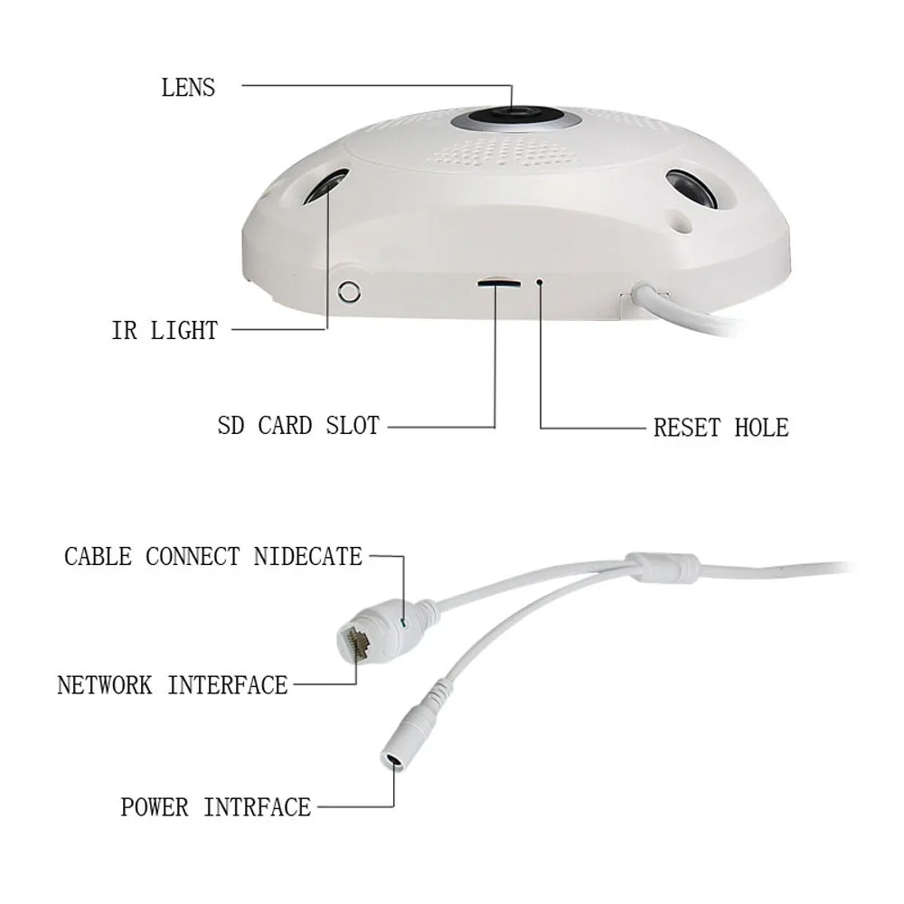 Enster 1 3 MP Беспроводная ip камера 960P HD детский монитор камеры видеонаблюдения 360