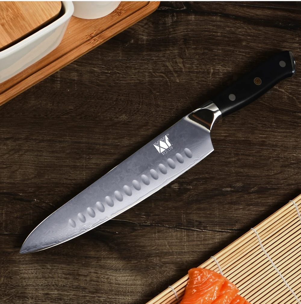 

XYj VG10 Damascus Steel Kitchen Knives Japanese Style Chef Knife Meat Fish Cleaver Extra Sharp Kitchen Knife Kitchen Accessories