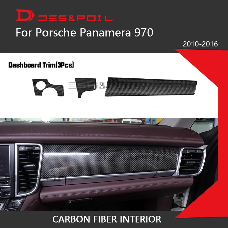 

100% Real Carbon Fiber Interior For Porsche Panamera Dashboard Trim Door Handle Armrest Cover 970 Car Styling With 3M Tape
