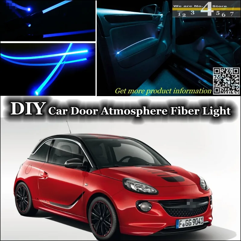 

interior Ambient Light Tuning Atmosphere Fiber Optic Band Lights For Opel Adam Inside Door Panel illumination Not EL light