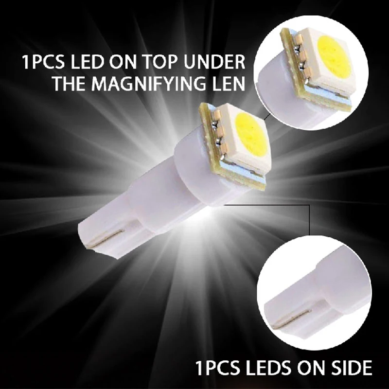 Hlxg 50 шт. холодный белый T5 1SMD LED Клин для лампы датчик кластера приборная панель