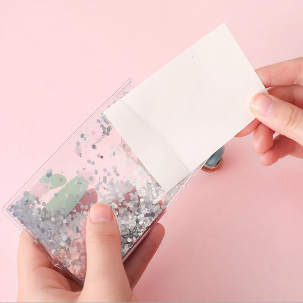 

2019 Creative Cute Pig Sequin Into The Oil With Key Chain Card Holder Quicksand Transparent Card Holder Student Bus Work ID Card