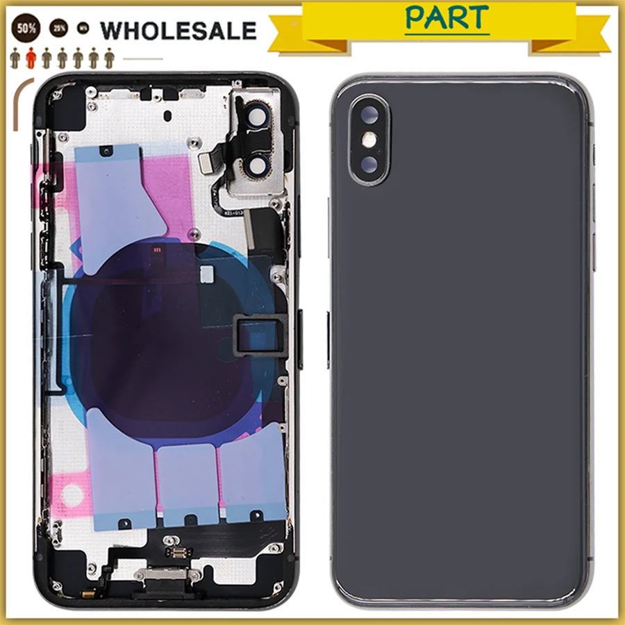 Новый для iphone X полный корпус чехол батарея задняя панель Задняя крышка рама