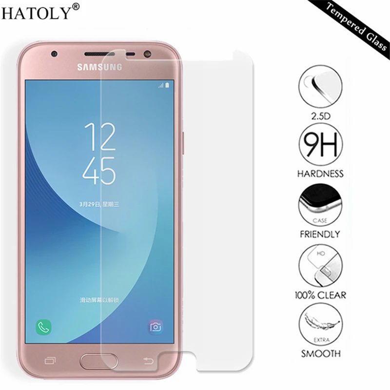 2PCS Tempered Glass for Samsung Galaxy J3 2018 Screen Protector Achieve/J3 Express Prime 3/Sol 3 Film J337 | Мобильные телефоны и