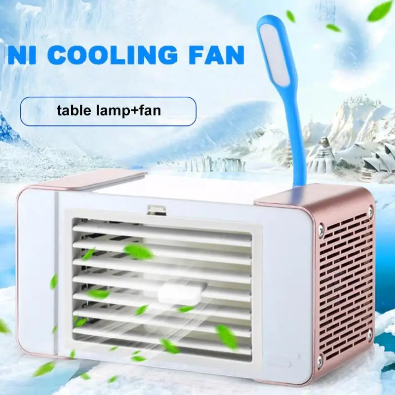 

3 in 1 Air Cooler Mini Fan Ventilador Air Conditioner LED light Humidifier Air Purifier 2 USB Port Aire Acondicionado Portatil