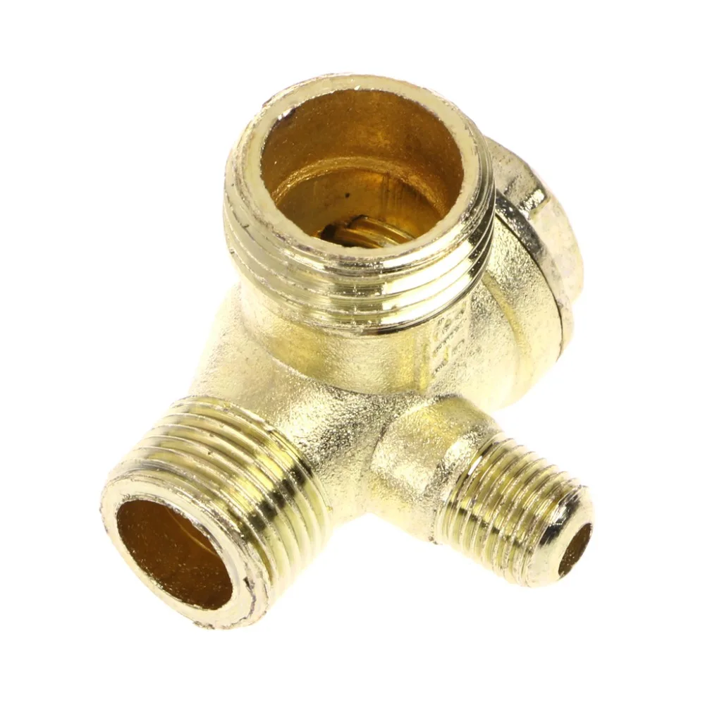 

For Male Thread 3 Way Metal Air Compressor Check Valve Gold Tone Promotion