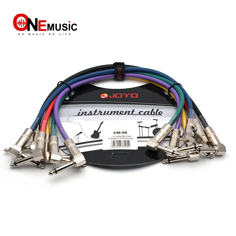 Joyo Effect Pedal Cable 1.2ft Colourful Cable Shielded Mono 6.3mm Male