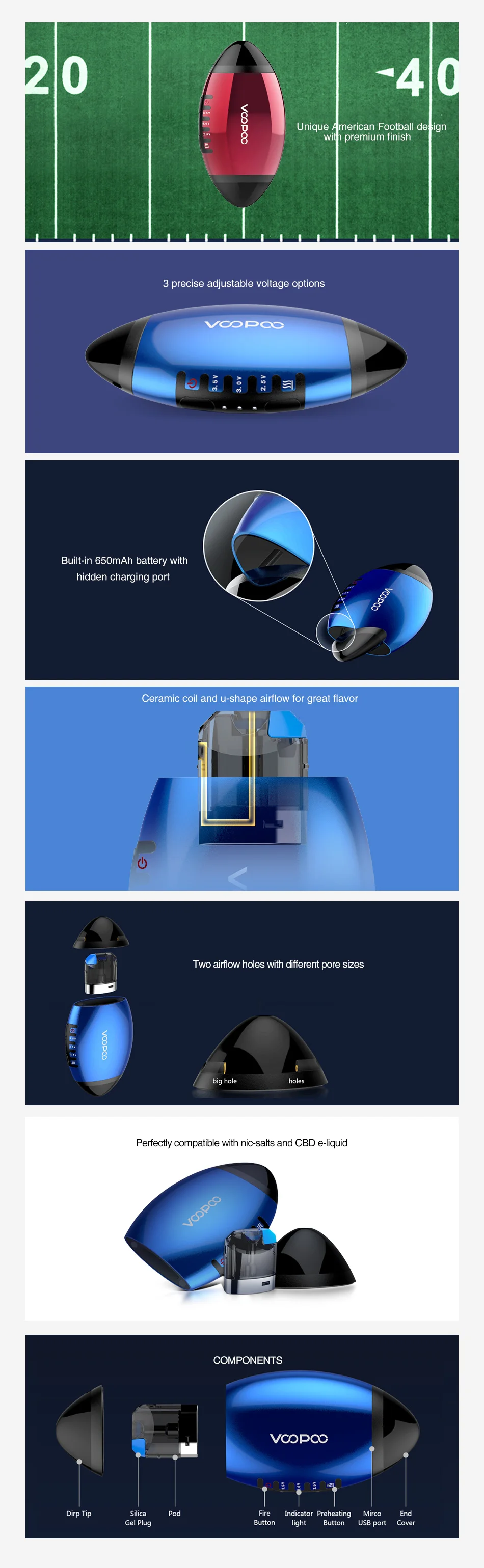 VOOPOO VFL Pod Starter Kit 650mAh