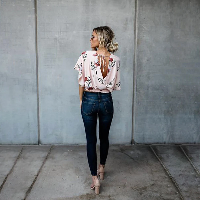 2019 new Classic Distressed Jeans Women Mid Waist Stretchy Ripped True Denim Pants Skinny Pencil Jeans Woman C0990