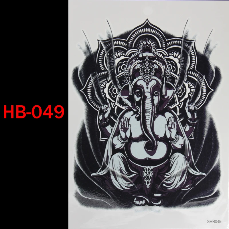 

Thai statues elephants Temporary Tatto Waterproof Men Women 3D Tattoo Arm Sticker Fake Arm Sleeve Body Tattoo Shoulder Tattoos