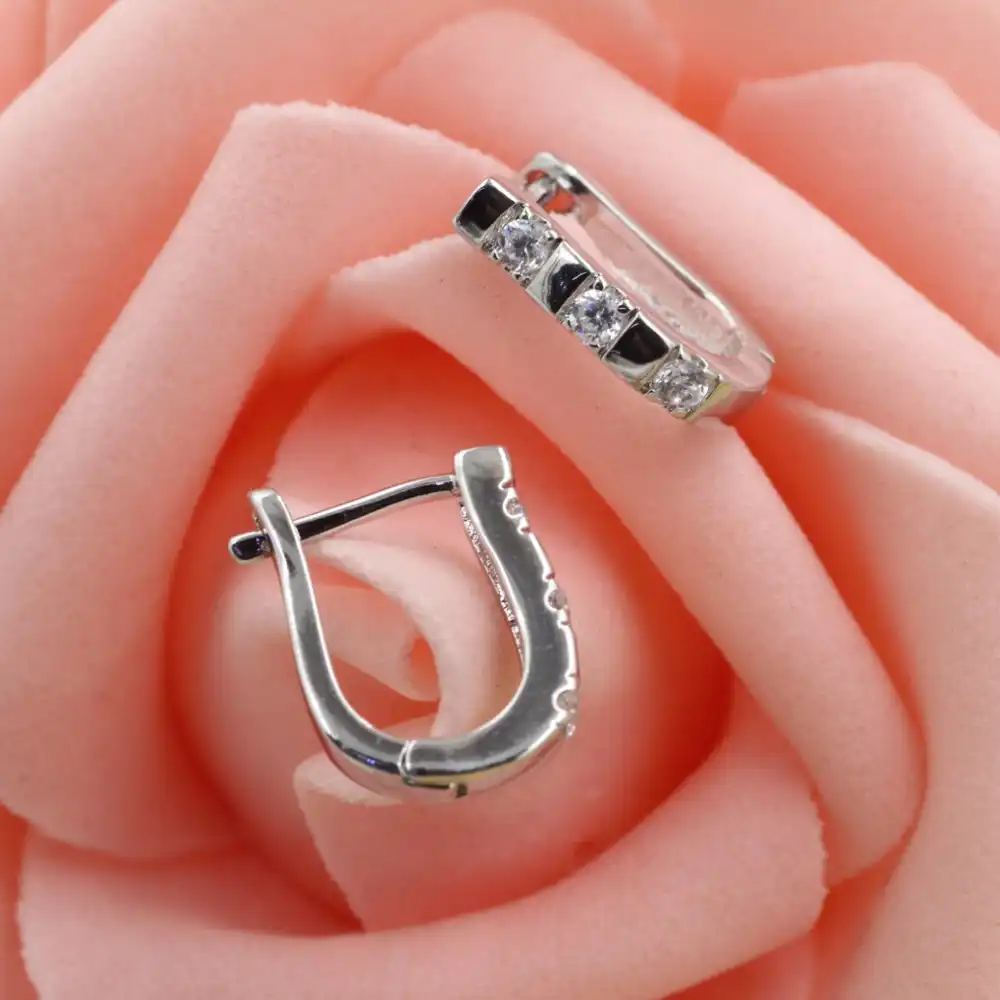 2017 Бесплатная доставка, ювелирные изделия из 925 стерлингового серебра, одна микро-инкрустация серебряные серьги с цирконием, циркониевые серьги с покрытием для женщин